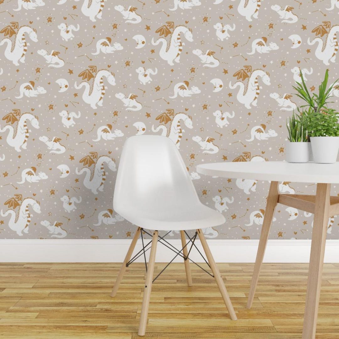 Boho Baby Dragon Removable Peel and Stick Wallpaper - Fantasy Whimsical ...