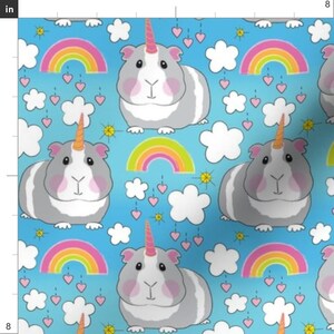 Guinea Pig Unicorn Fabric - Guinea Pig Unicorns-And-Rainbows By Lilcubby - Guinea Pigs Rainbows Cotton Fabric By The Yard With Spoonflower image 3