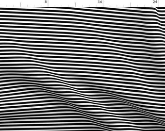 Classic Black and White Stripe Fabric - Black Stripes - Black And White Stripes By Modfox - Black Cotton Fabric By The Yard With Spoonflower