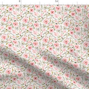 Floral Fabric - Indy Bloom Design Sweet Pea Garden A By Indybloomdesign - Floral Blush Green Cotton Fabric By The Yard With Spoonflower