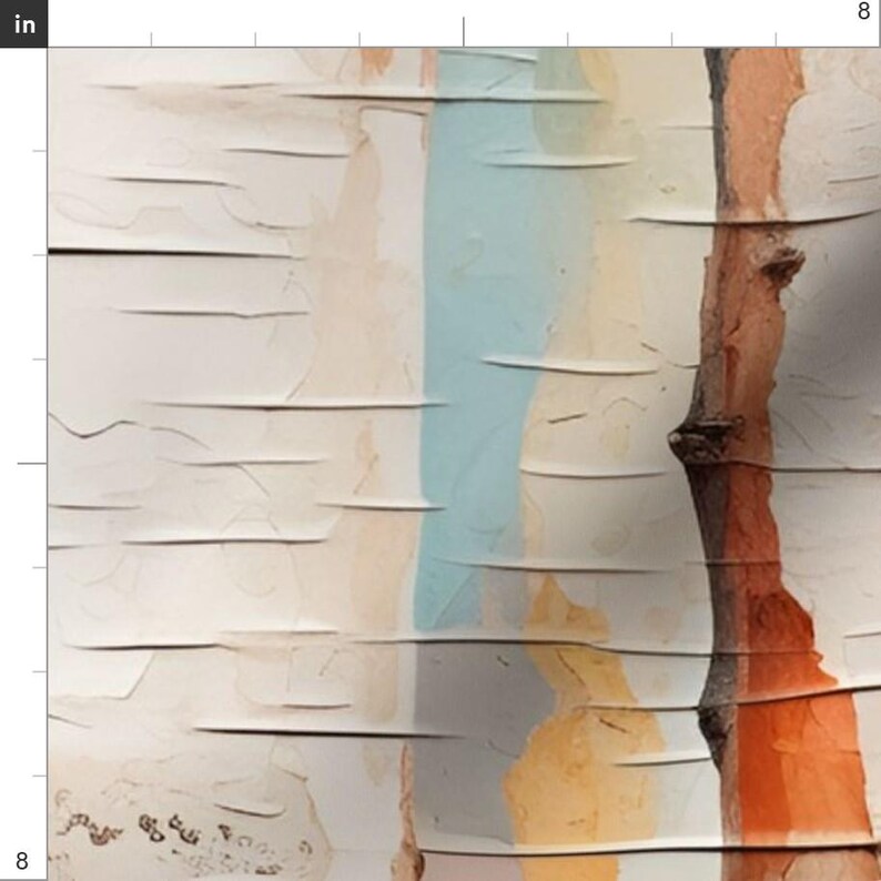 Cabincore Fabric - Watercolor Birch Bark by kris_obrien - Abstract Forest Woodland Trees Faux Texture Fabric by the Yard by Spoonflower imagen 3