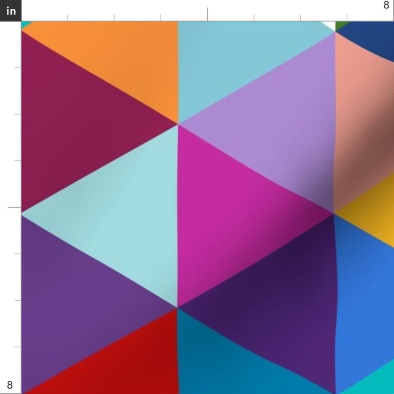 Geometric Fabric - Colorful Geometric Triangle Cheater Quilt Pattern By Joycekuan - Geometric Cotton Fabric By The Yard With Spoonflower image 3