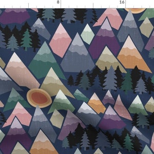 Outdoor Adventure Fabric - Mountains Are Calling by misentangledvision - Nature Woodland Pine Forest Fabric by the Yard by Spoonflower