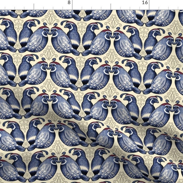Quail Fabric - Quail Bird Decorative Elements By Dunnspun - Quail Birds Traditional Home Decor Cotton Fabric By The Yard With Spoonflower