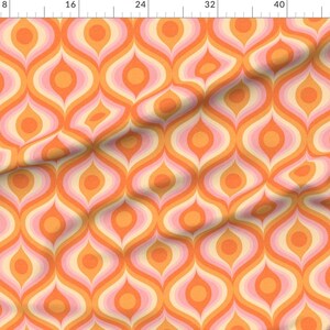 Retro Ogee Vintage Apparel Fabric - Groovy Psychedelic Swirl by pippa_shaw - Large Scale 1960s 1970s Clothing Fabric by Spoonflower afbeelding 2