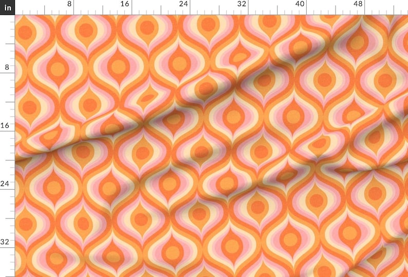 Retro Ogee Vintage Apparel Fabric - Groovy Psychedelic Swirl by pippa_shaw - Large Scale 1960s 1970s Clothing Fabric by Spoonflower afbeelding 2