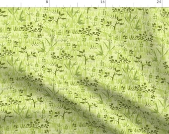 Green Grass Fabric - Wild Field By Oksancia - Natural Grass Modern Home Decor Cotton Fabric By The Yard With Spoonflower