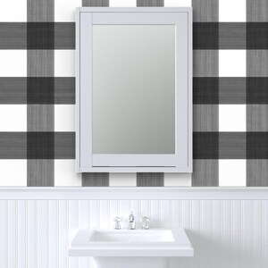 Buffalo Check Wallpaper - Black 6" Buffalo Plaid By Danika Herrick - Custom Printed Removable Self Adhesive Wallpaper Roll by Spoonflower image 8