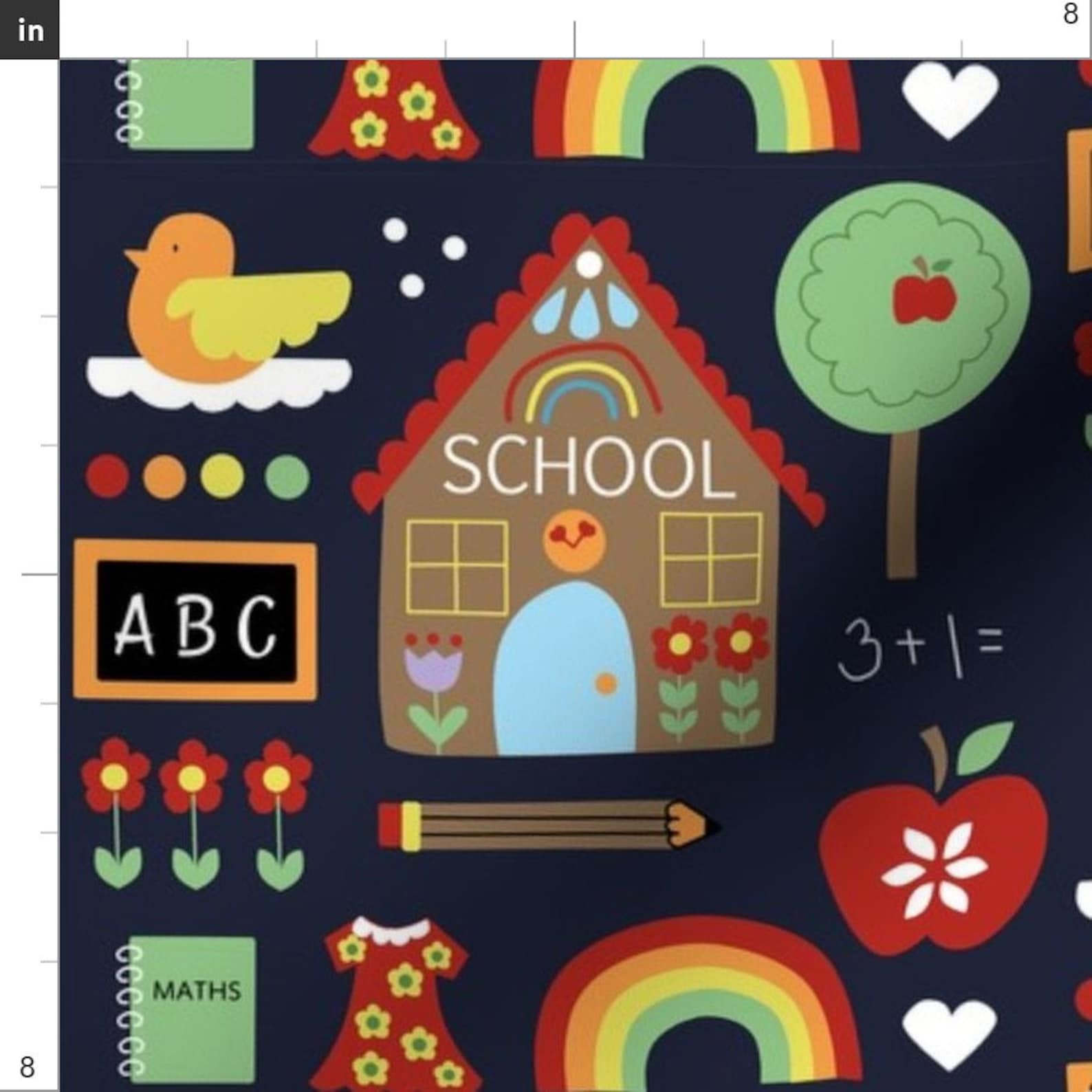 Schoolhouse Fabric Back to School by Kathrinlegg School Etsy