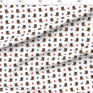 Boots Fabric - Cowboy Boots Red Blue Stars By Littlearrowdesign - Cowgirl Boot Country America Cotton Fabric By The Yard With Spoonflower Bild 2