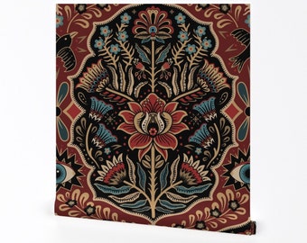 Witchy Damast Tapete - Mystisches Auge Damast von missenttaillierte Vision - Gothic großformatige entfernbare Tapete von Spoonflower
