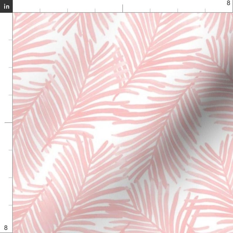 Palm Fabric - Palm Print Pastel Pink Nursery Baby Design By Charlottewinter - Palm Fronds Pink Cotton Fabric By The Yard With Spoonflower image 3
