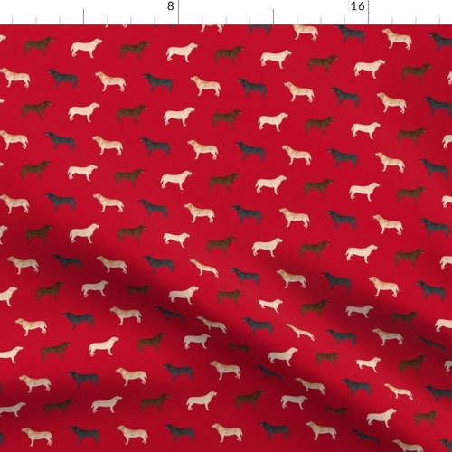 Labradors on Red Fabric Labrador Retriever Dog Fabric Red Etsy