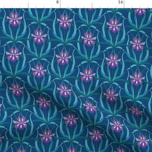 Art Nouveau Fabric by the Yard Art Deco Abstract Pearl Etsy