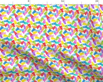Rainbow Bears Fabric - Gummy Bears By Littlearrowdesign - Rainbow White Candy Kids Sweets Treats Cotton Fabric By The Yard With Spoonflower