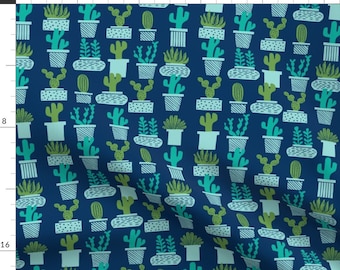 Cactus Fabric - Potted Plants Houseplants Terrariums Succulents Fabric By Andrea Lauren - Cactus Cotton Fabric By The Yard with Spoonflower