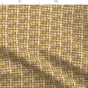Basket Fabric - Basket By Inscribed Here - Basket Picnic Woven Design Summer Wicker Geometric Cotton Fabric By The Yard With Spoonflower