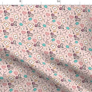 Pink Fabric - Medical Supplies  by littlearrowdesign -  Doctor Medical Nurse Medicine Nursing Hospital Fabric by the Yard by Spoonflower