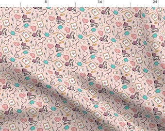 Pink Fabric - Medical Supplies  by littlearrowdesign -  Doctor Medical Nurse Medicine Nursing Hospital Fabric by the Yard by Spoonflower