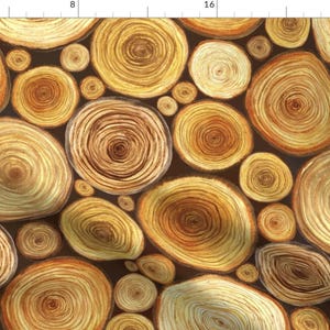 Woodland Log Fabric - Logs By Svetlana Prikhnenko - Watercolor Rustic Wedding Wood Cotton Fabric By The Yard With Spoonflower