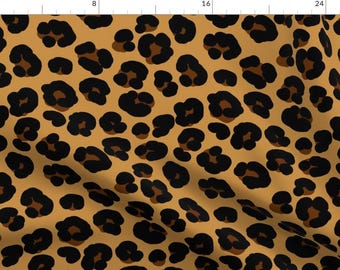 Brown Cheetah Animal Pattern Fabric - Leopard By Sveta Aho - Cheetah Animal Print Brown Exotic Cotton Fabric By The Yard With Spoonflower