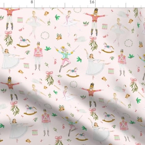 Nutcracker Apparel Fabric - Nutcracker Ballet Pink by paintedparade - Ballet Toy Solider Ballerina Clara Pink Clothing Fabric by Spoonflower