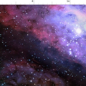 Carina Nebula Fabric - Carina Nebula (Edited, Blue) By Azizakadyri - Purple Galaxy Cotton Fabric By The Yard With Spoonflower