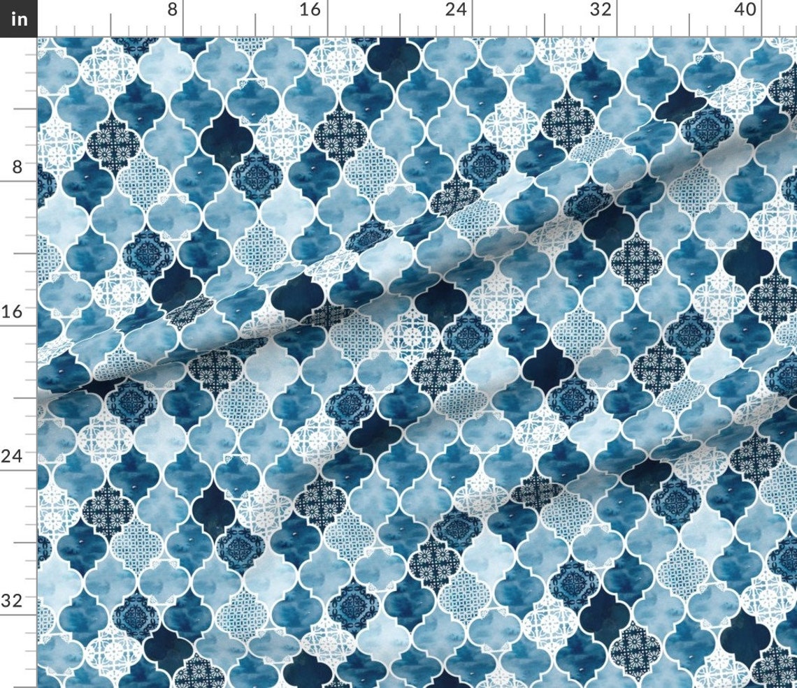 Moroccan Tile Fabric Moroccan Trellis by Adenaj Moroccan Etsy