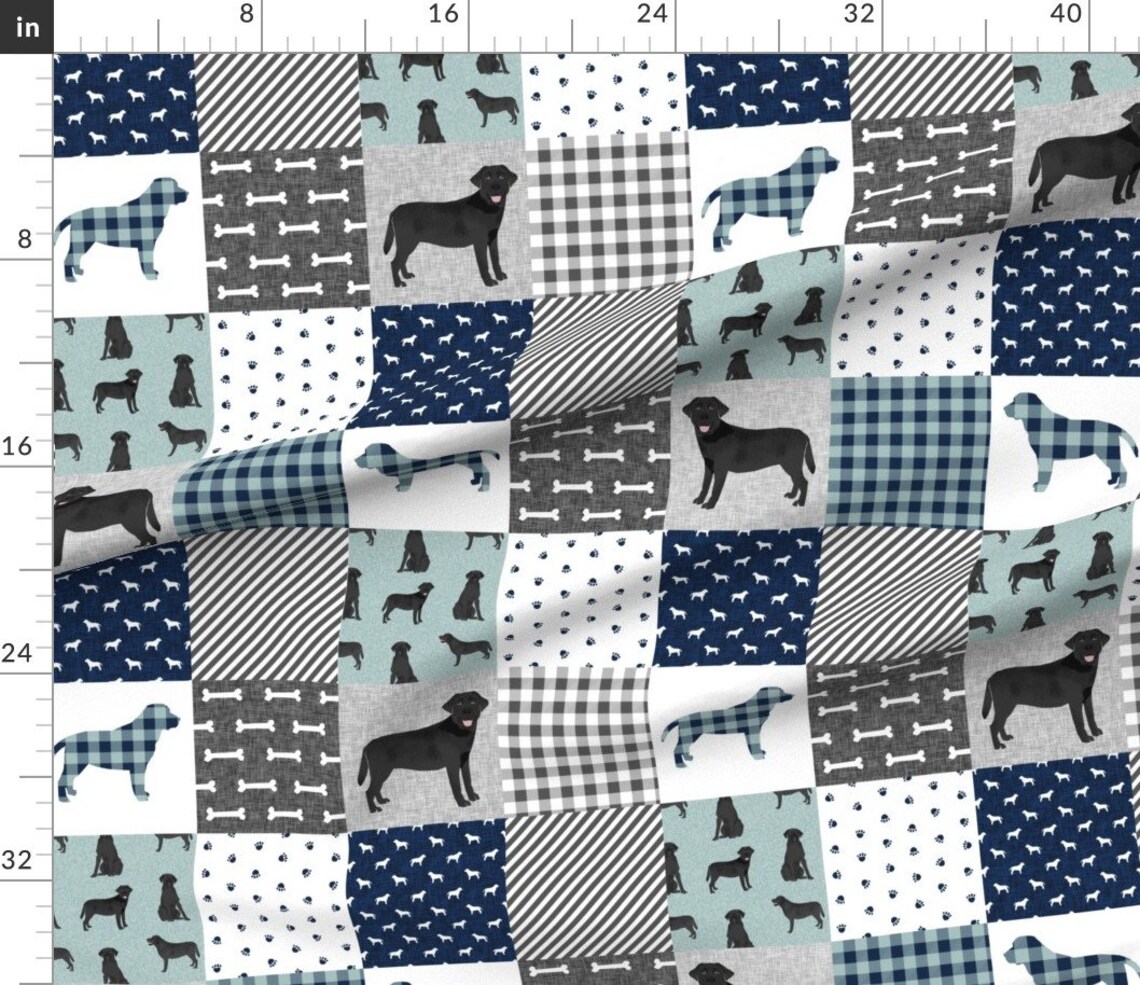 Labrador Retriever Fabric Black Lab Quilt B Dog Breed Quilt Etsy