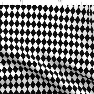Harlequin Fabric - Harlequin Diamonds  Black White Small By Peacoquettedesigns - Harlequin Check Cotton Fabric By The Yard With Spoonflower