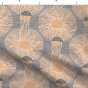 Mid Century Modern Islands Fabric - Island In Midnight Sun By Mariaspeyer - Geometric Mod Decor Cotton Fabric By The Yard With Spoonflower