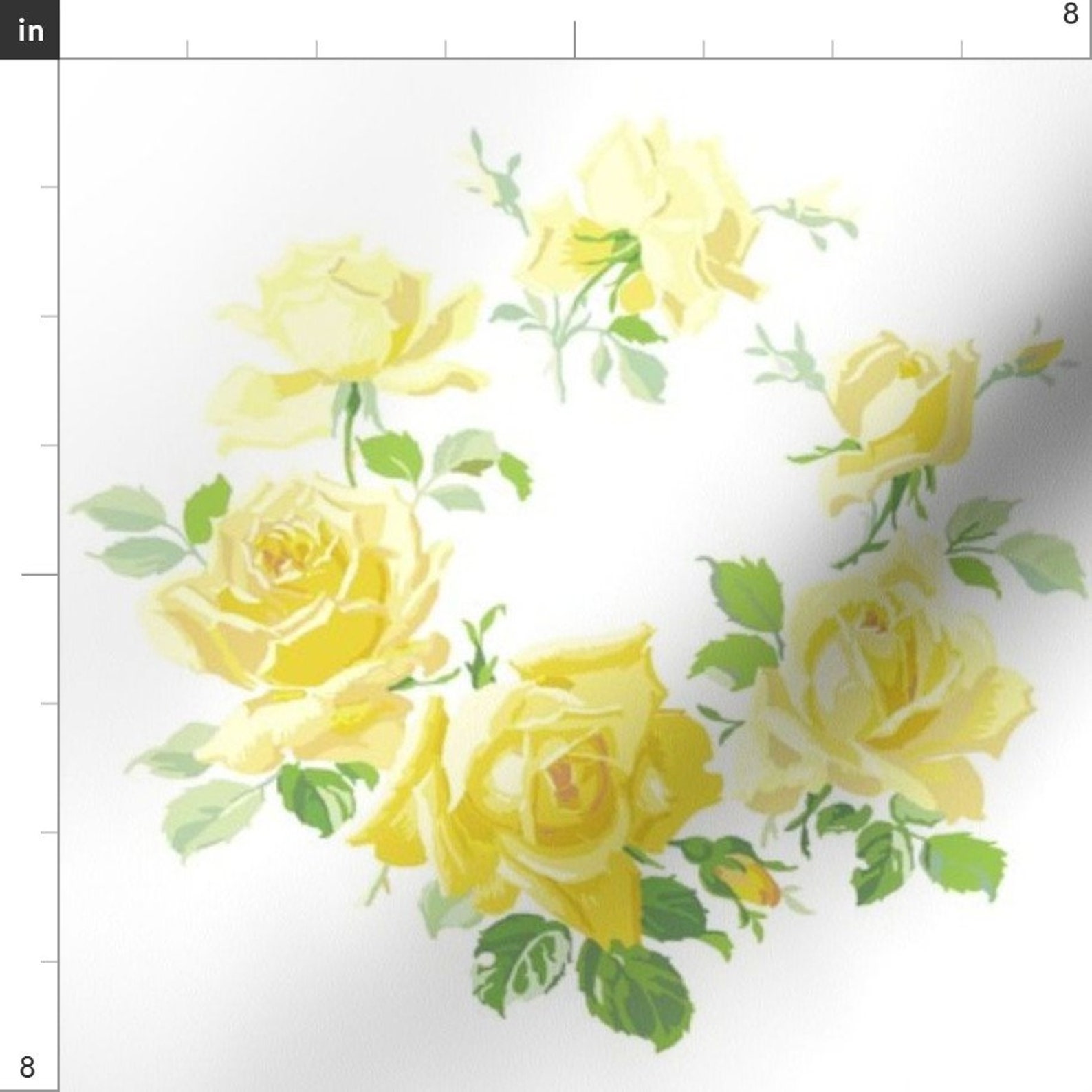 Vintage Yellow Rose Fabric Caroline Yellow Rose Wreath By Etsy