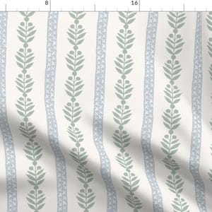 Blue Regency Stripe Fabric - Georgiana Stripe by danika_herrick - Neutral Traditional Soft Blue Fabric by the Yard by Spoonflower