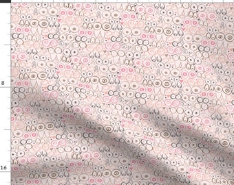 Boob Fabric - Boob Day By Christinelynnjohansen - Breast Cancer Pink Women Awareness Strong Girl Cotton Fabric By The Yard With Spoonflower