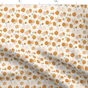 Pumpkins Fabric - Pumpkins And Stars By Crystal Walen - Pumpkin Patch Harvest Season Small Scale Cotton Fabric By The Yard With Spoonflower