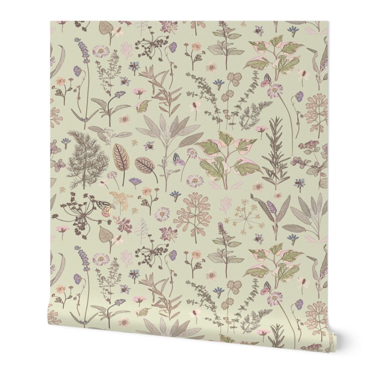 Sage Green Wallpaper Cottagecore Kitchen by Mypetalpress Etsy