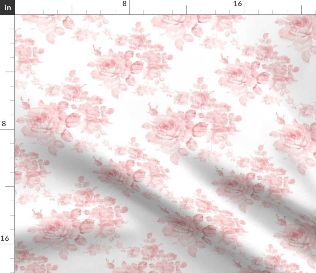 Pink and White Fabric Sweet Adeline Peony by Lilyoake Pink White Peony