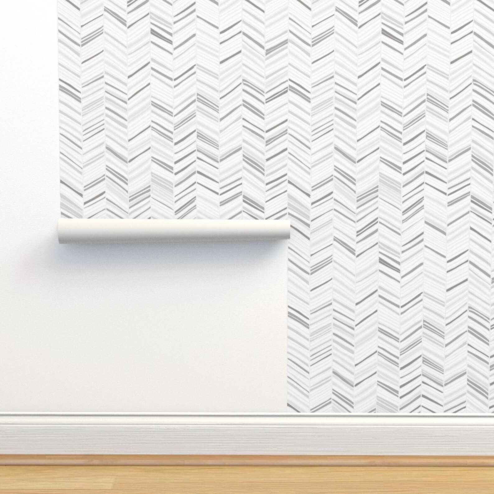 Gray Herringbone Wallpaper Grayscale by Friztin by Friztin Etsy