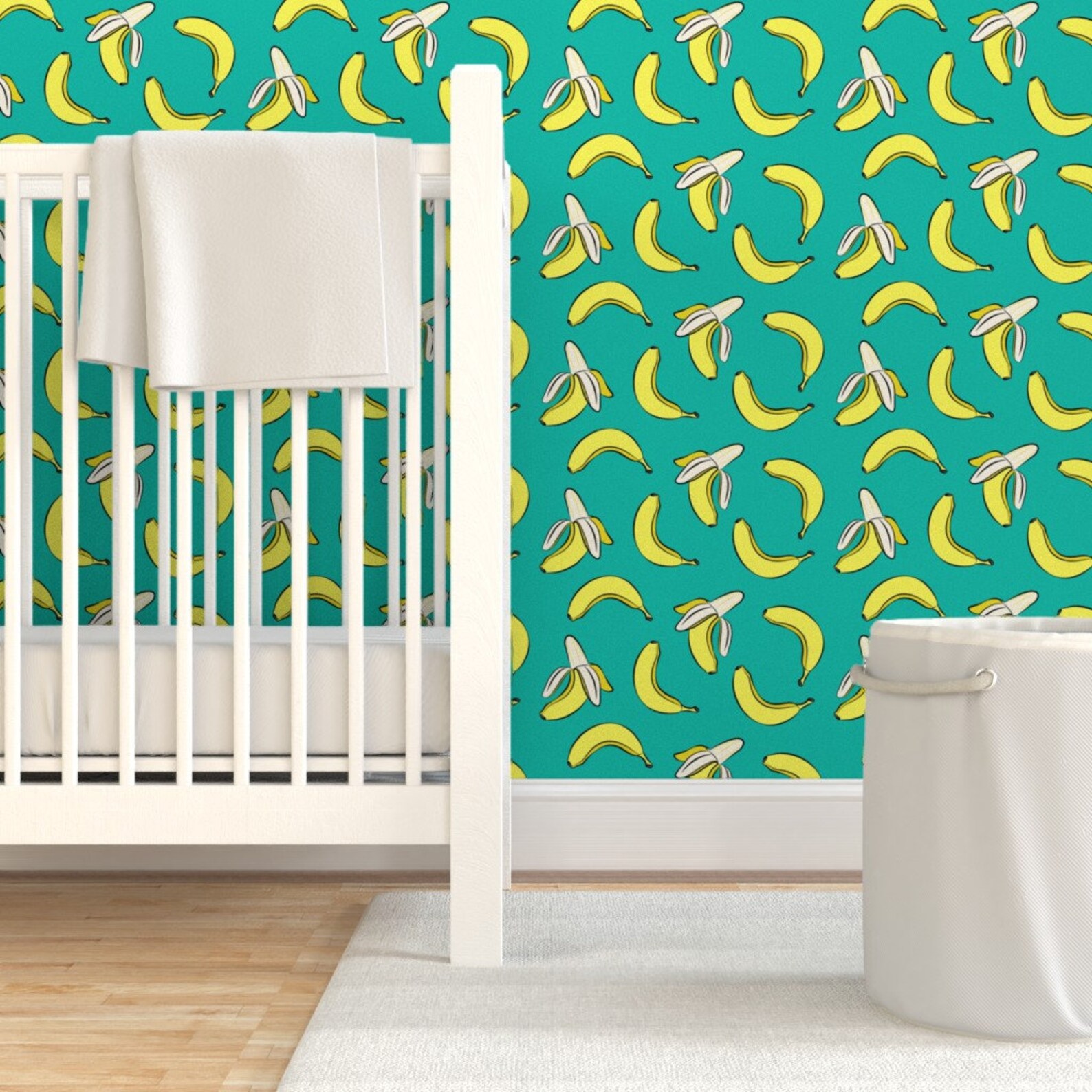 Pop Art Banana Wallpaper Bananas on Green by | Etsy
