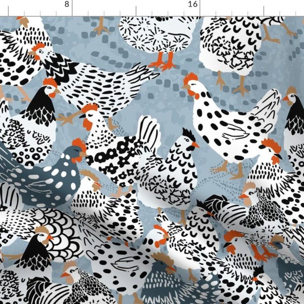 Farmhouse Fabric - Favorite Chickens by design_dannick -  Chickens Rustic Cottagecore Homestead Prairie Fabric by the Yard by Spoonflower