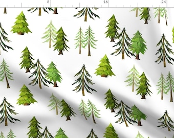 Forest Fabric - Pine Tree Forest Woodland Trees Large Scale A By Gingerlous - Woodland Forest Cotton Fabric By The Yard With Spoonflower