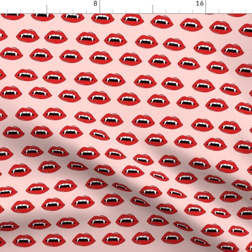 Halloween Fabric Vampire Lips Teeth Lip Lips Halloween Etsy