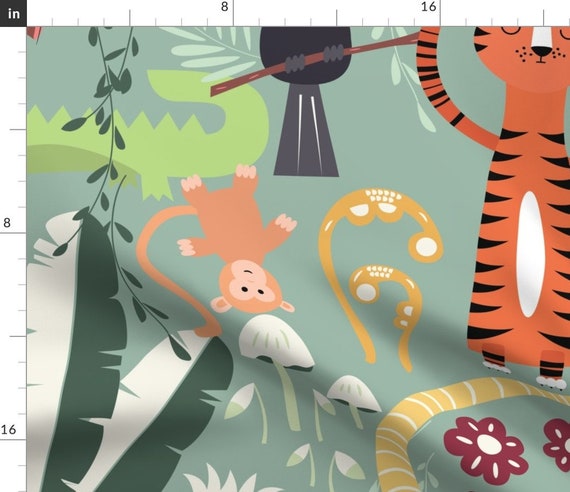 Rainforest Animals Fabric Rain Forest Animals by Bluelela - Etsy Rainforest Animals Fabric Rain Forest Animals by Bluelela - Etsy