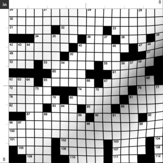 Crossword Fabric Crossword by Jtctcrosswords Crossword Game Smart Nerd Geek  Words Knowledge Cotton Fabric by the Yard With Spoonflower 