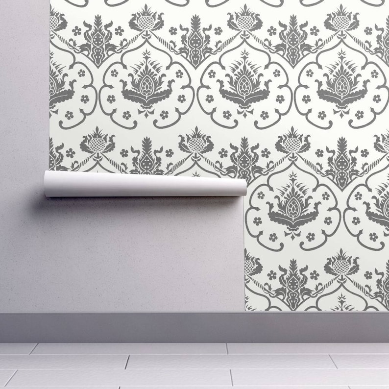 Gothic Damask By Peacoquettedesigns Damask Wallpaper Gothic Decor Custom Printed Removable Self Adhesive Wallpaper Roll By Spoonflower Home Decor Home Living Lifepharmafze Com