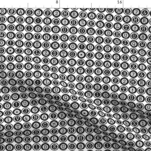 Typewriter Fabric Etsy
