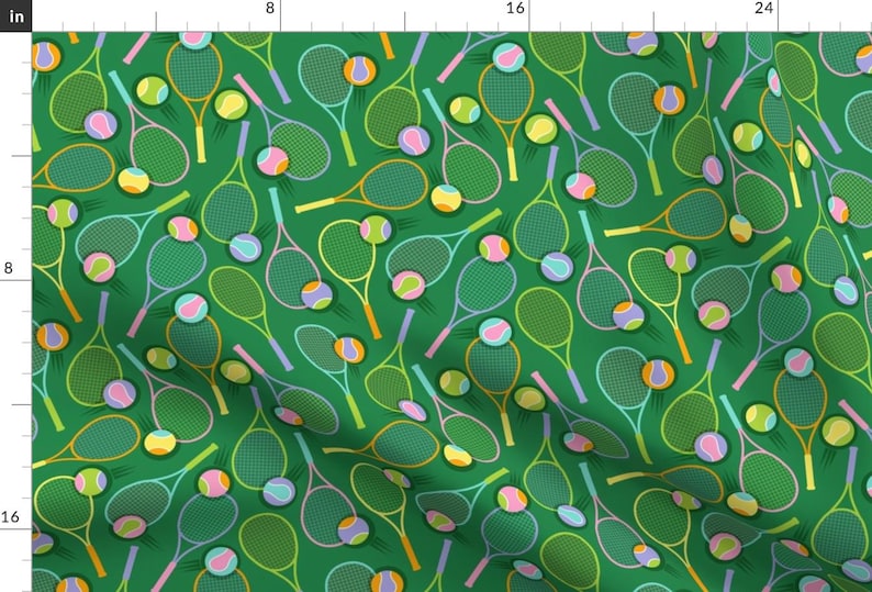 Tennis Racket Apparel Fabric - Tennis Small by Kimblissdesign - Court ...