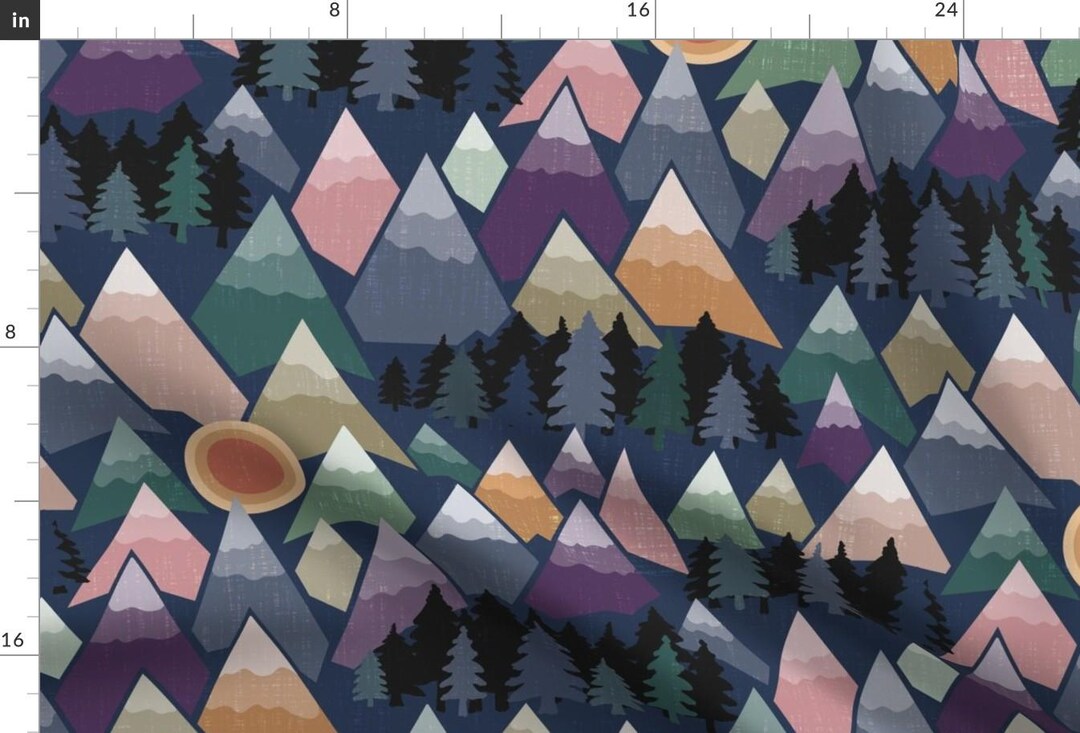Outdoor Adventure Fabric - Mountains Are Calling by Misentangledvision ...