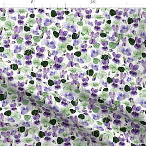 Watercolor Flowers Fabric - Lilac Floral by hipkiddesigns - Spring Lilac Periwinkle Lavender Botanical Fabric by the Yard by Spoonflower