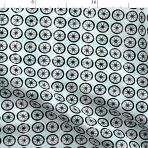 Wheels Fabric - Bicycle Blue Off-Road Mountain Bike Motocross Dirt Bike By Littlearrowdesign - Cotton Fabric By The Yard With Spoonflower zdjęcie 1